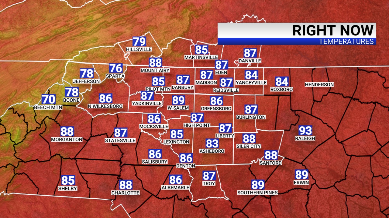 FOX - Here are your lunchtime temperatures from the FOX8 MAX Weather ...