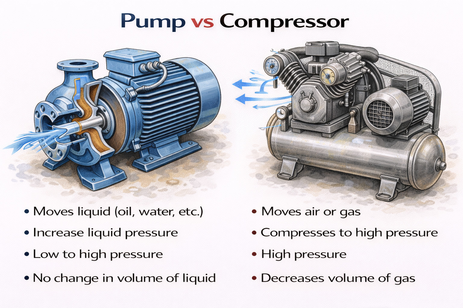 Mechanical - Pump vs Compressor Follow 👇 👇 👇 Mechanical Gyaan # ...