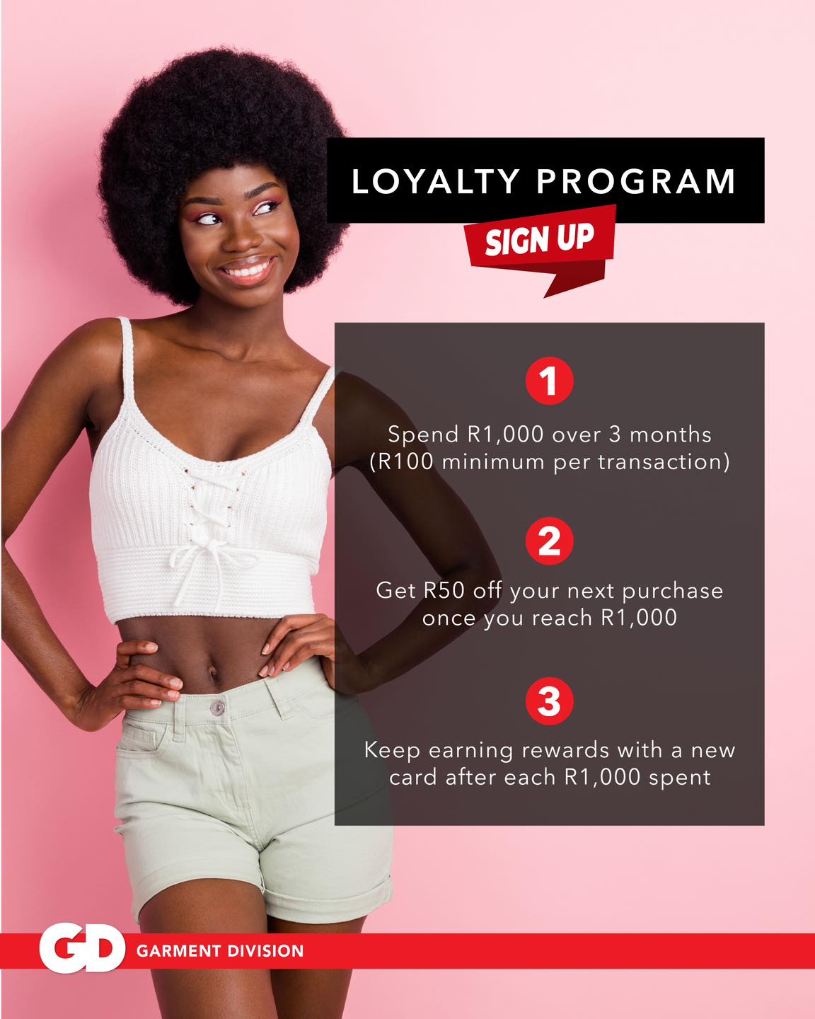 Garment - Join the GD Loyalty Program today and earn big SSpend R1000 ...