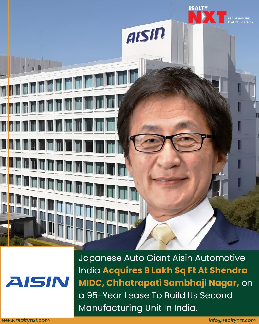 Realty - #News | Japanese automotive component leader Aisin Automotive ...