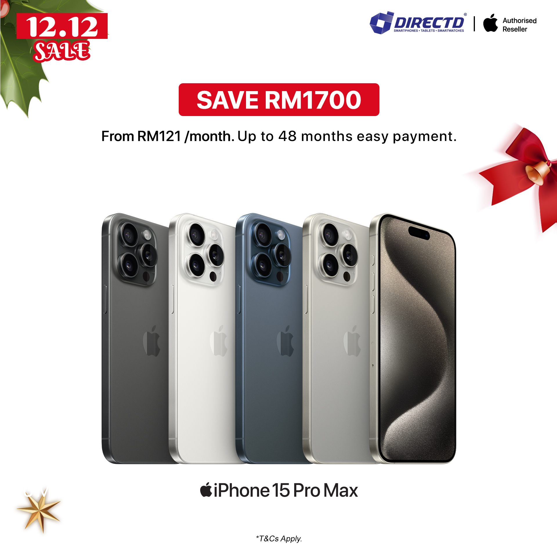 iPhone 15 Pro. Titanium. The #iPhone15ProMax 512GB is now RM5,799 