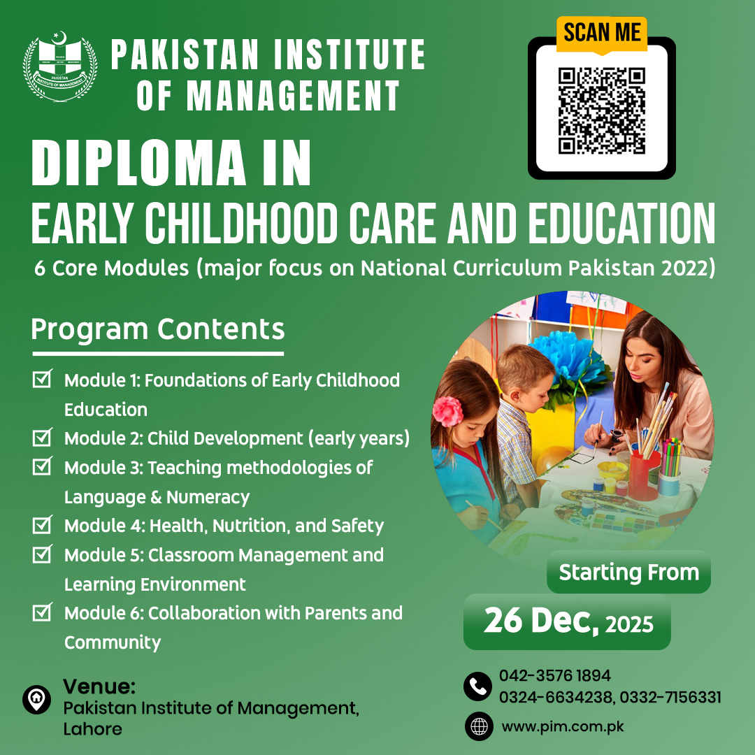 Pakistan - Diploma in Early Childhood Care and Education (ECCE) 📅 ...