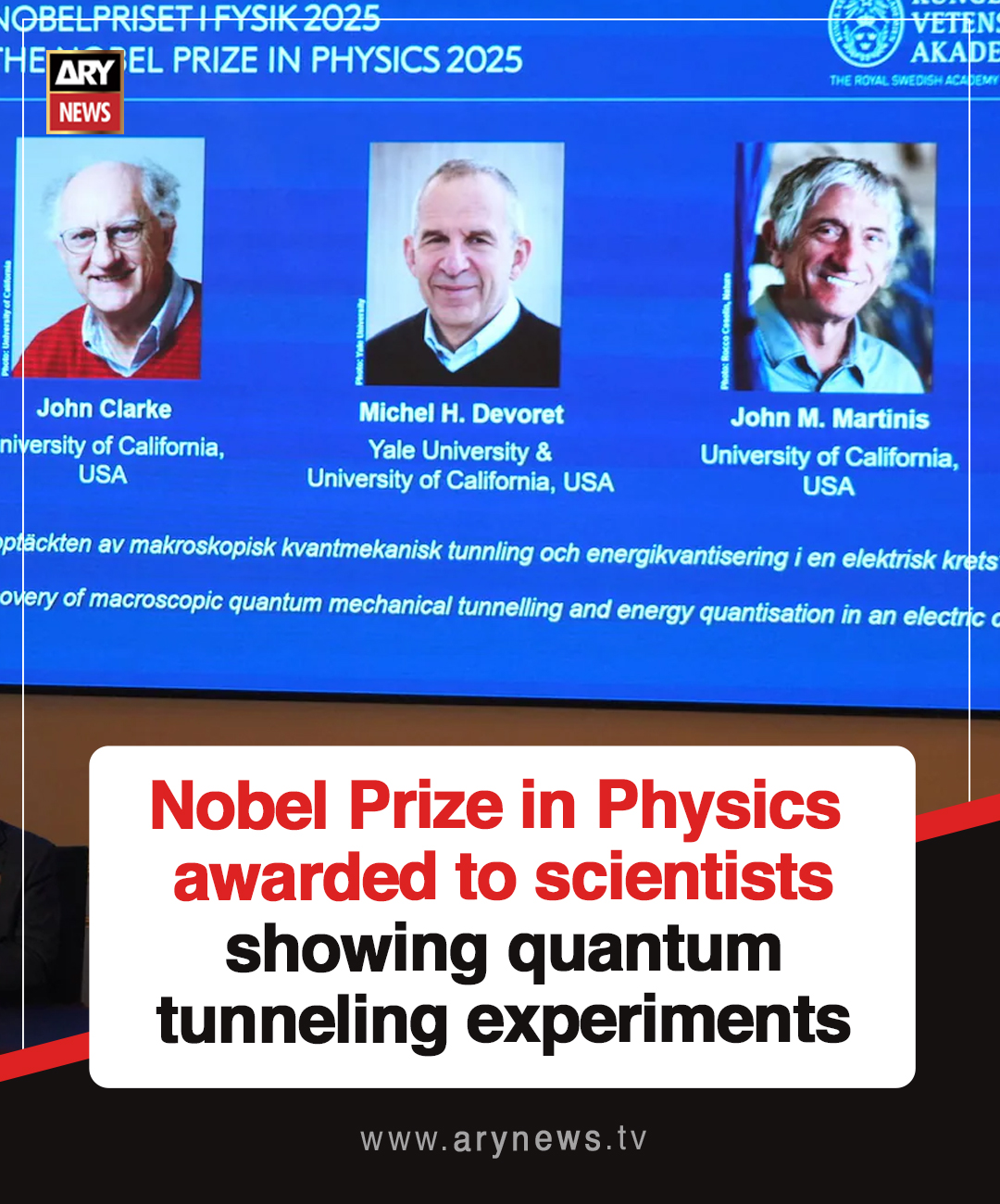 ARY - Nobel Prize in Physics awarded to scientists showing quantum ...