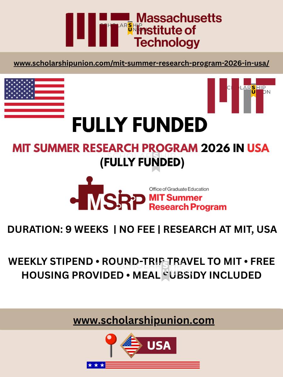 Scholarship - 🎓 MIT Summer Research Program 2026 in USA! (Fully Funded ...