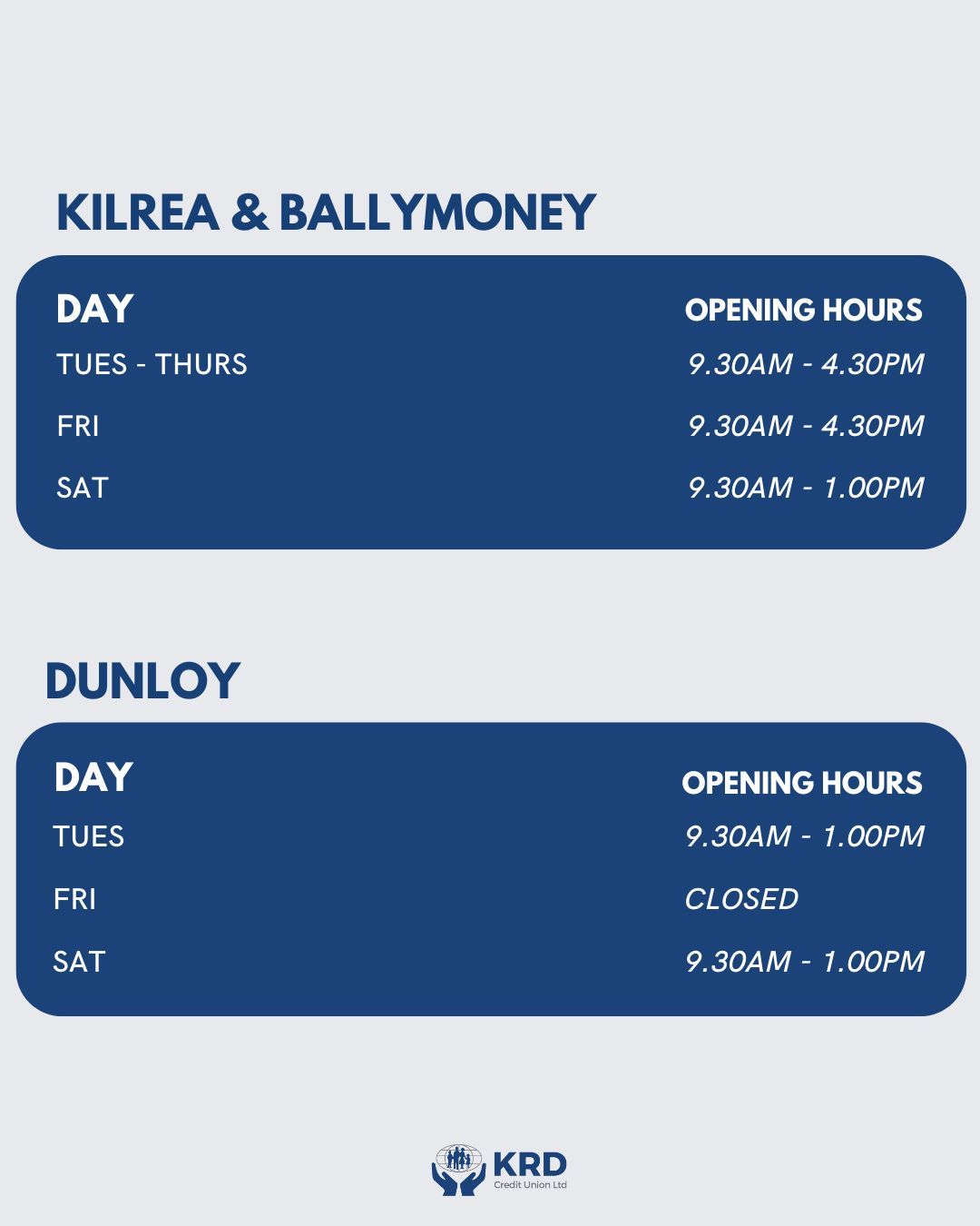KRD Credit Union Ltd | Kilrea