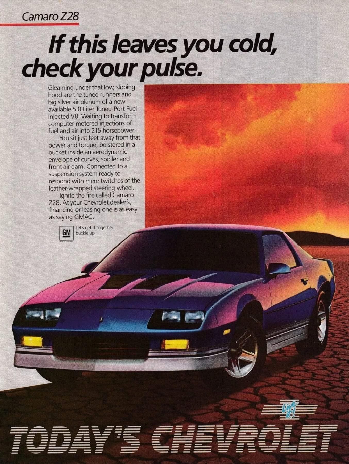 1985 Chevrolet Camaro Z28 1 Page USA Advertisement