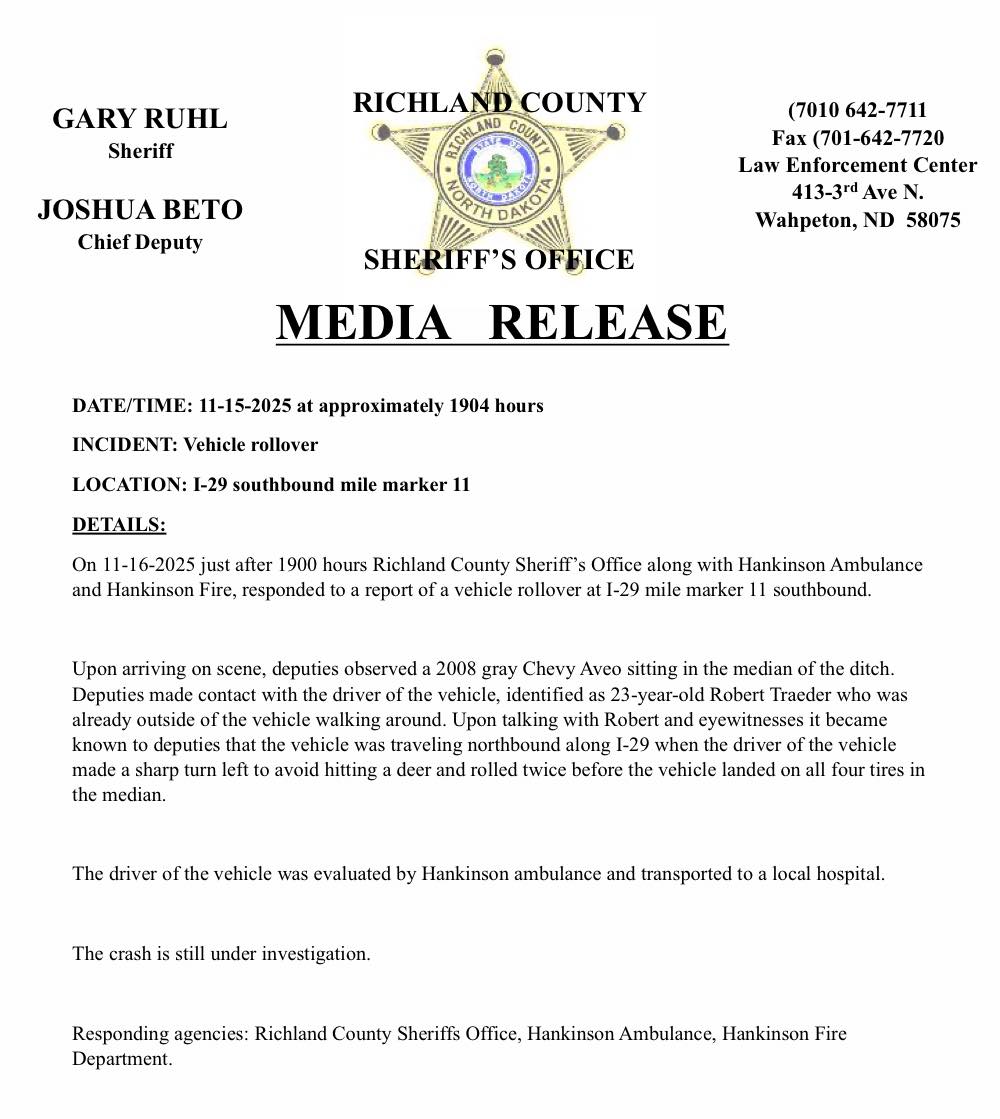 inewz.TV - I-29 Car-Deer Rollover. | Facebook