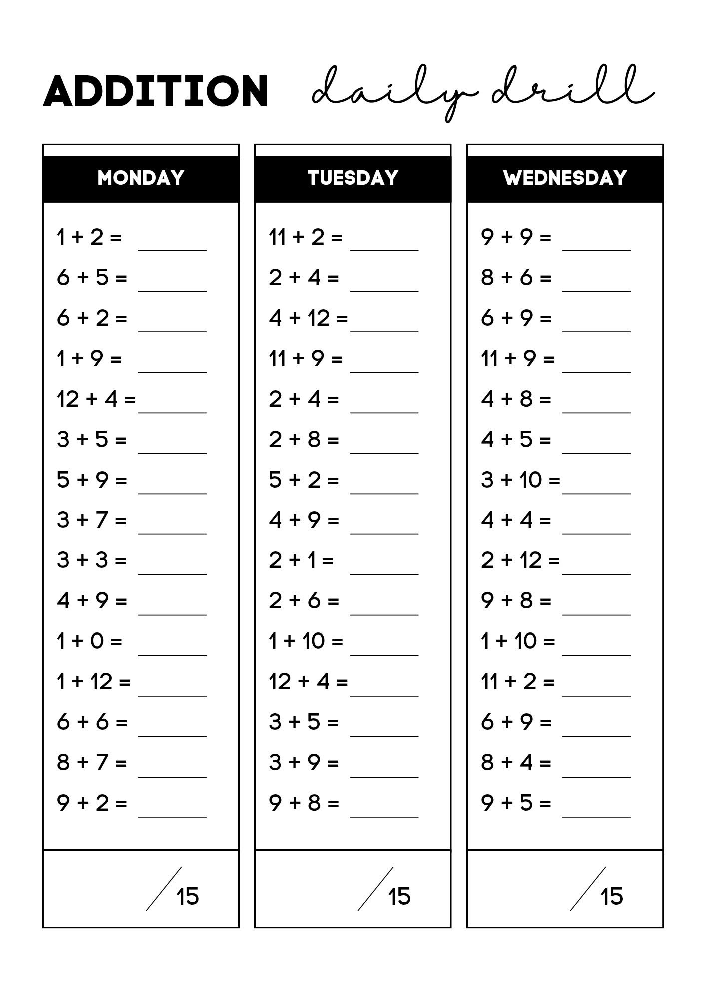 Addition Math Drills Maths Fun... - Divine Light Special | Facebook