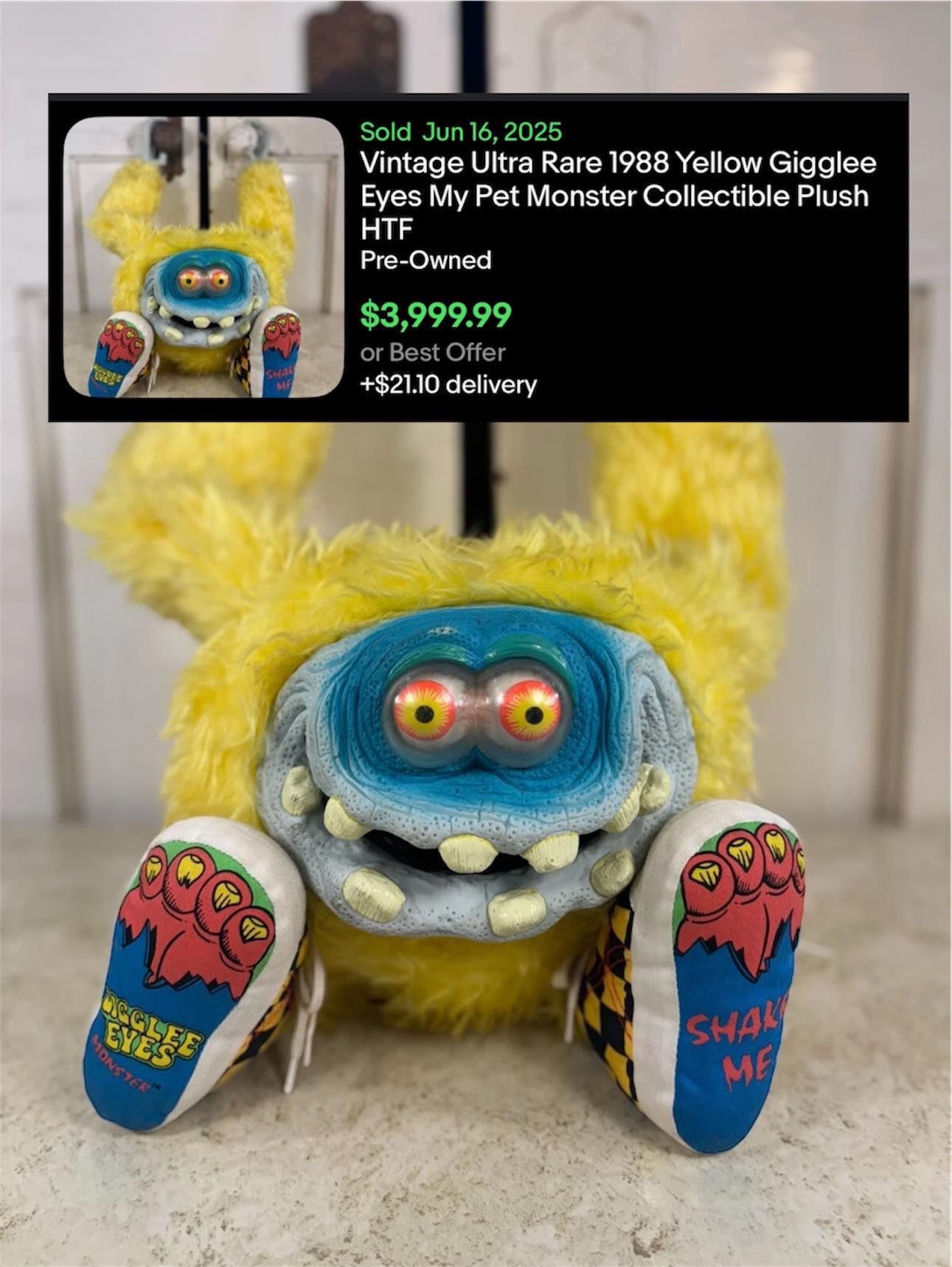 1987 My Pet Monster Yiplet with original cuffs