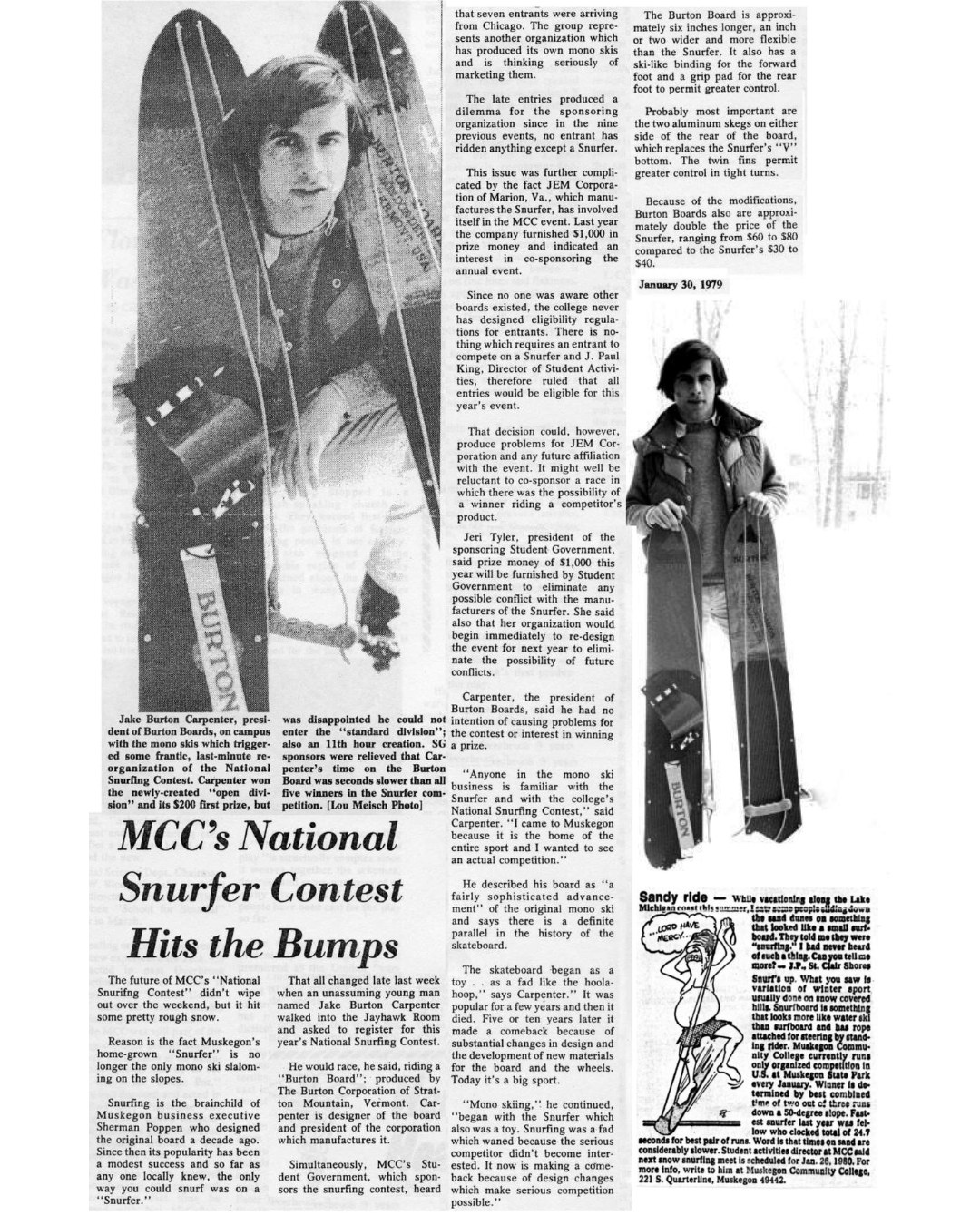 1979 burton snowboard Re-Issue Backhill BBI Londonderry Burton snowboard ad in Action
