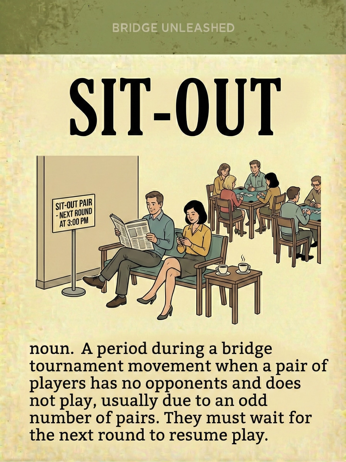Bridge - The Sit Out. 🛋️ Pronunciation: /sɪt aʊt/ (noun/verb) Usage ...