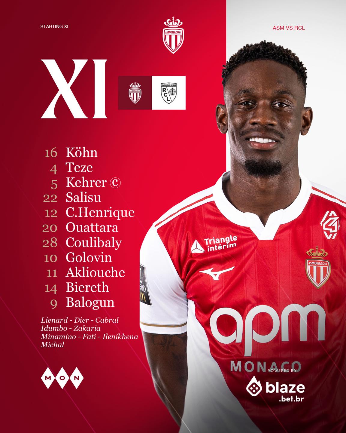 AS MONACO - El XI inicial del Glorioso ⚔️ Racing club de... | Facebook