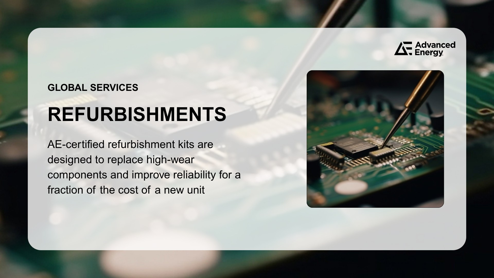 Advanced - Advanced Energy’s refurbishment program for plasma and high ...