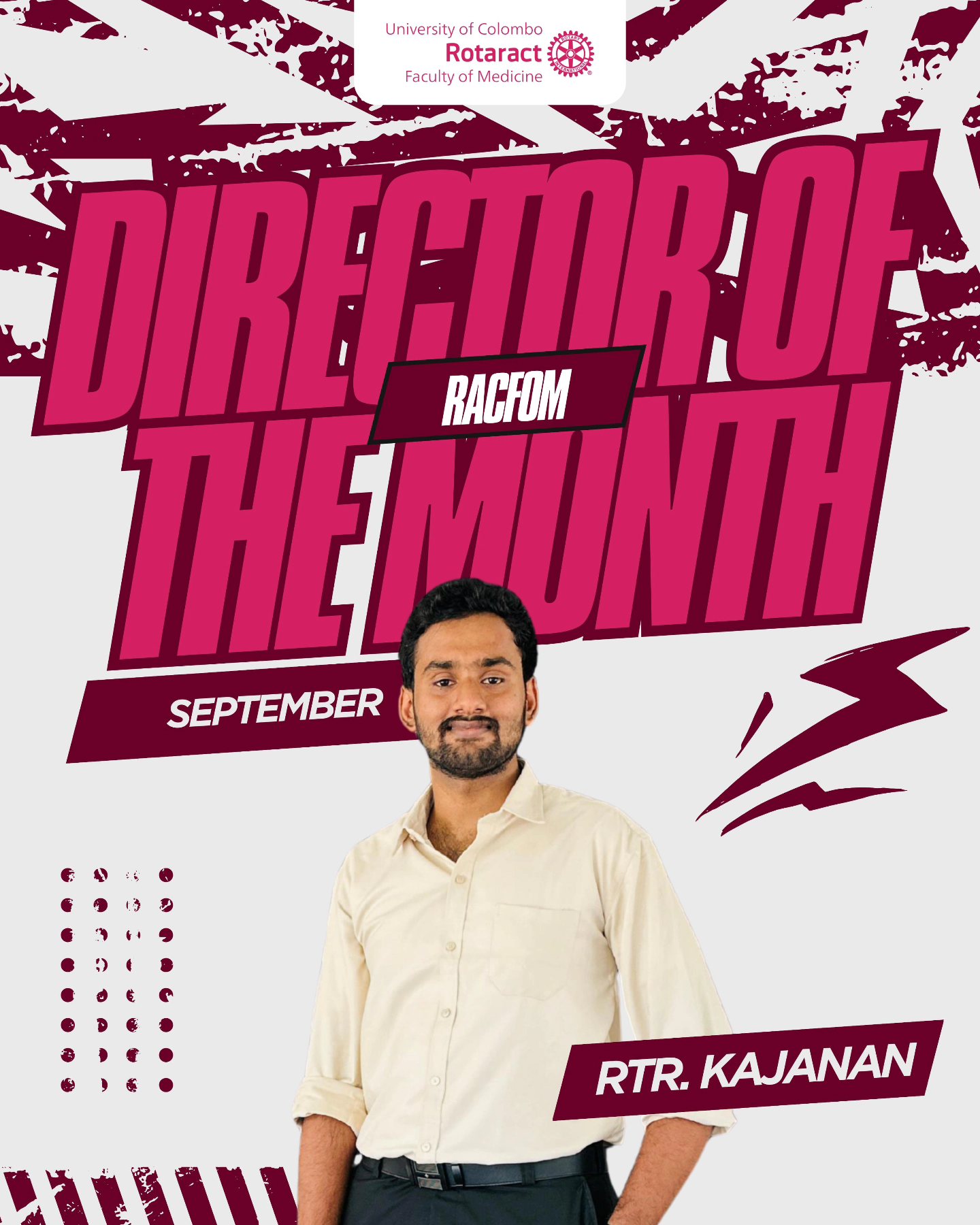 Rotaract - Congratulations to Rtr. Kajanan, our Director of the Month ...