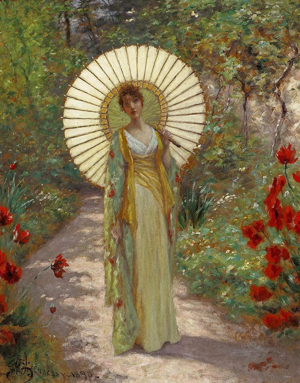 William John Hennessy The Japanese Parasol. 1890 📸Pinterest