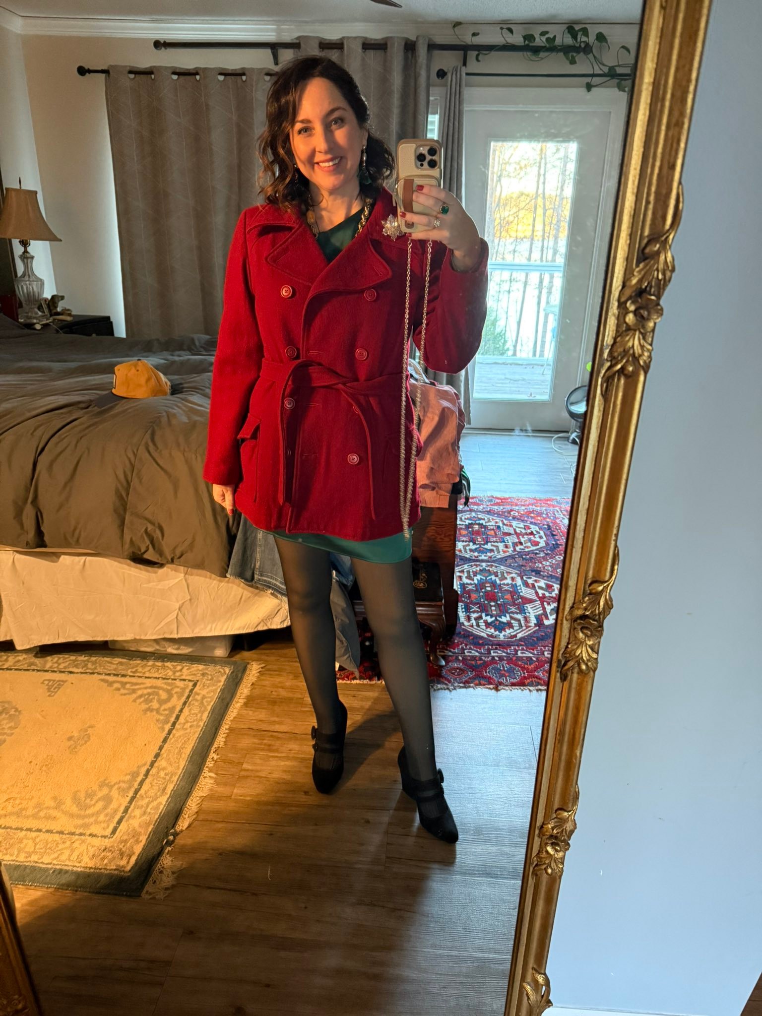 DoItForHawk - My red pea coat from college with my grandmother’s brooch ...