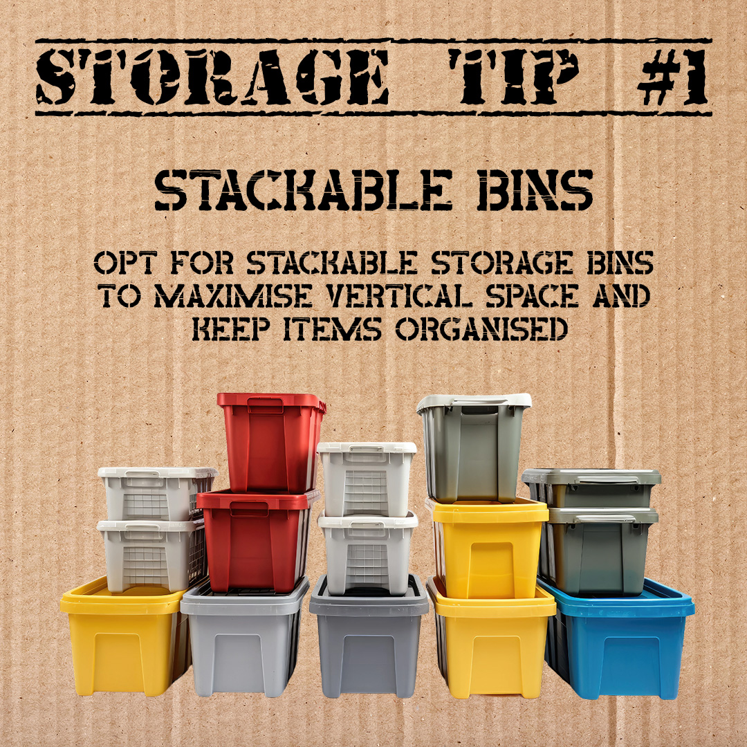 Our - Storage Tip #1: Stackable Bins Opt for stackable storage bins to ...