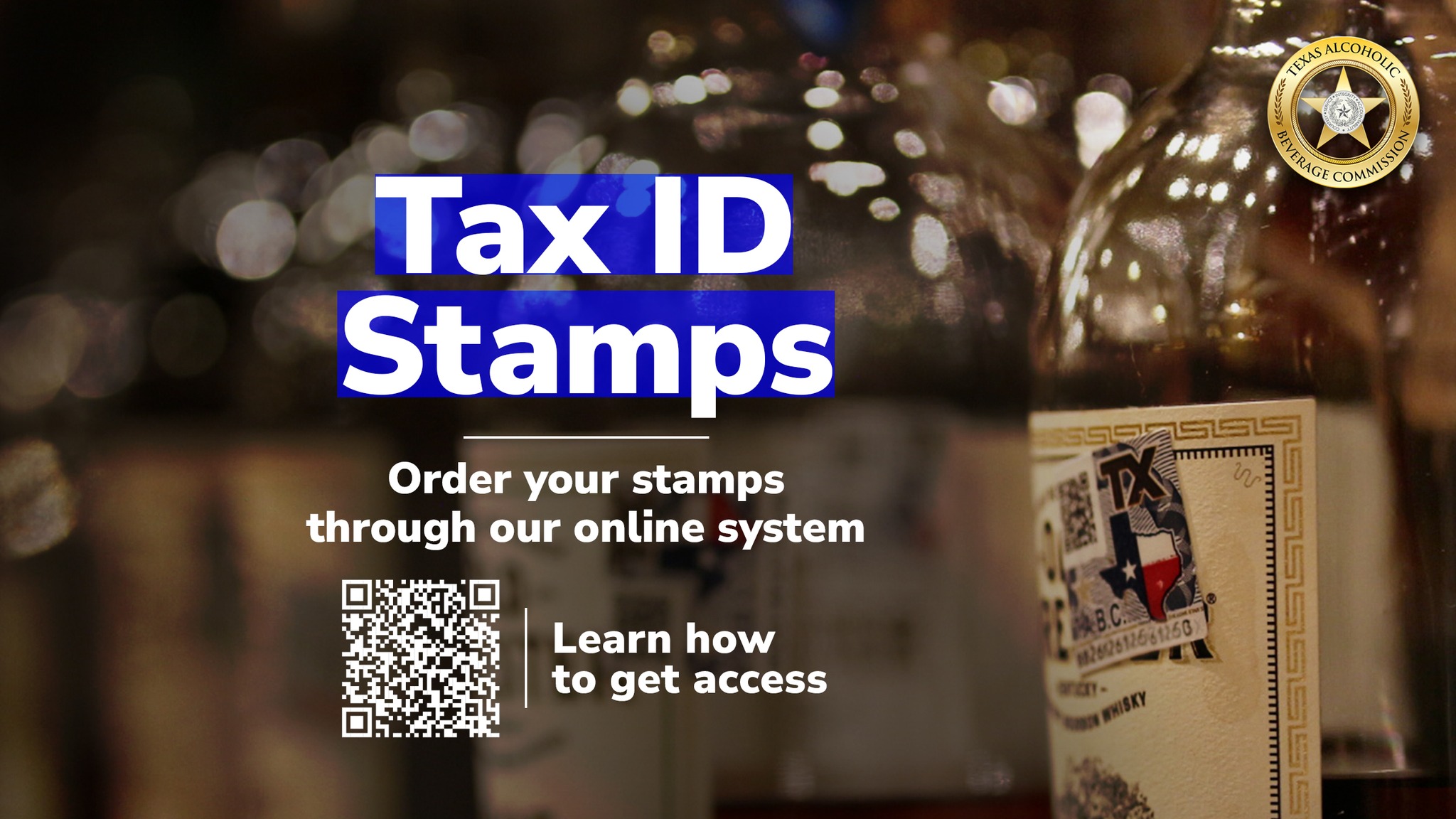 TABC provides tax ID stamps to Local Distributor Permit (LP) holders to  place on bottles of distilled spirits. Order stamps through our online  stamp portal today. Learn more: https://buff.ly/0IDVBGg