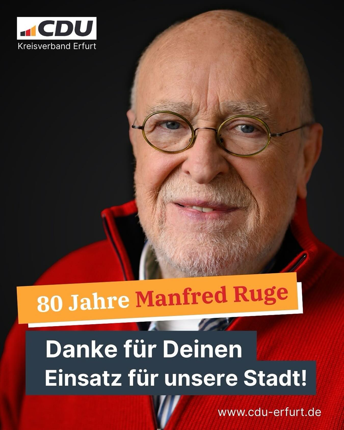 CDU - 🎉 Herzlichen Glückwunsch zum 80. Geburtstag, lieber Manfred Ruge ...
