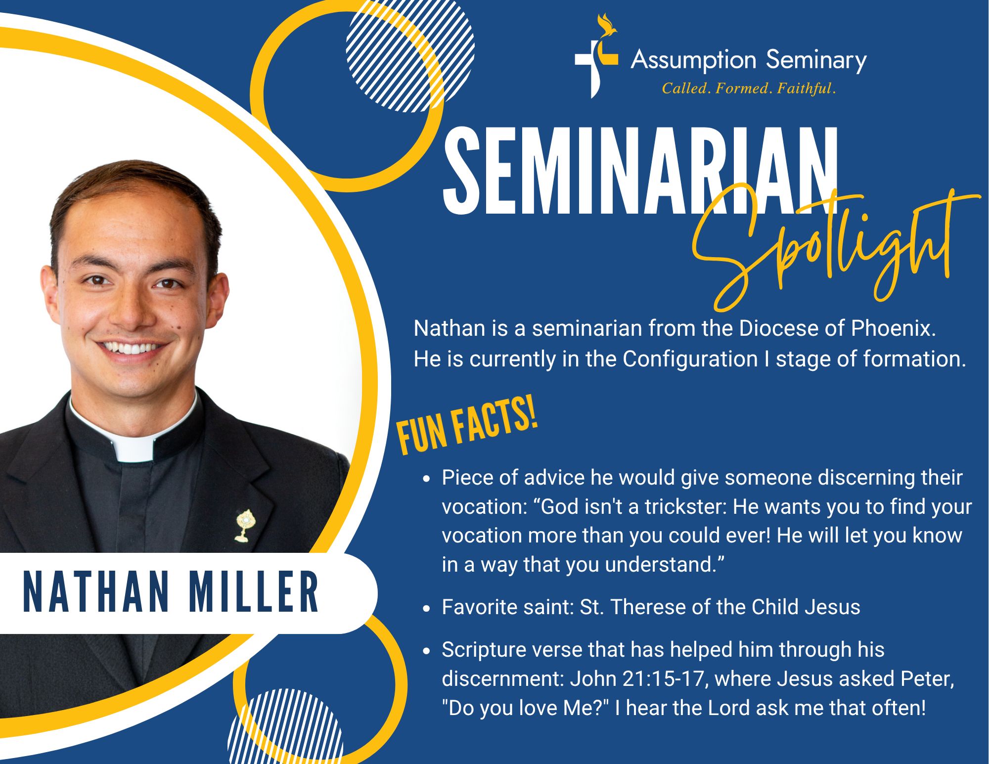 Meet one of our seminarians from the... - Assumption Seminary | Facebook