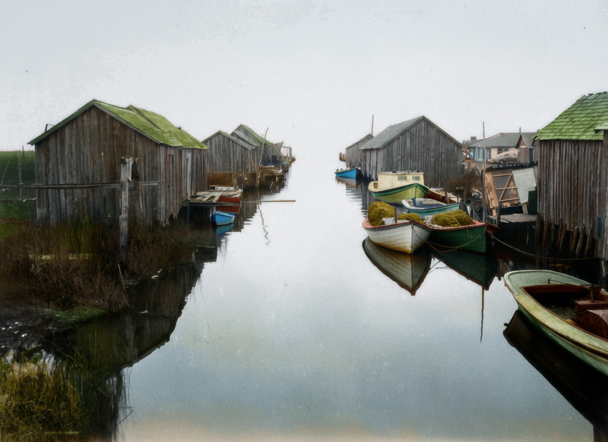 Historic - Manns Harbor, on the western shore of Croatan Sound, 1945 ...