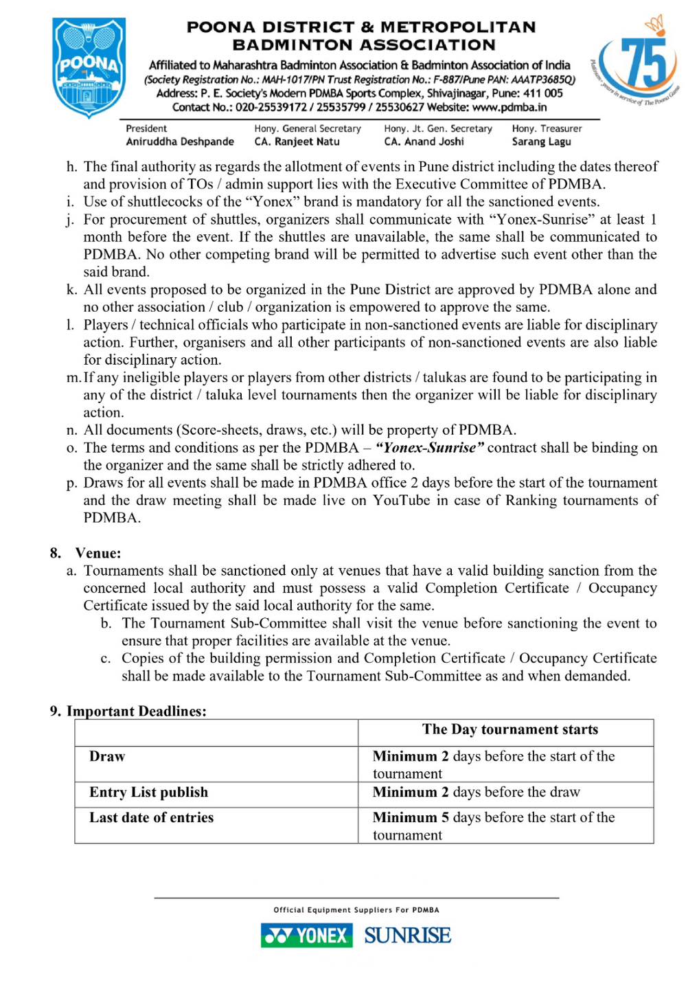 PDMBA - Poona District & Metropolitan Badminton Association