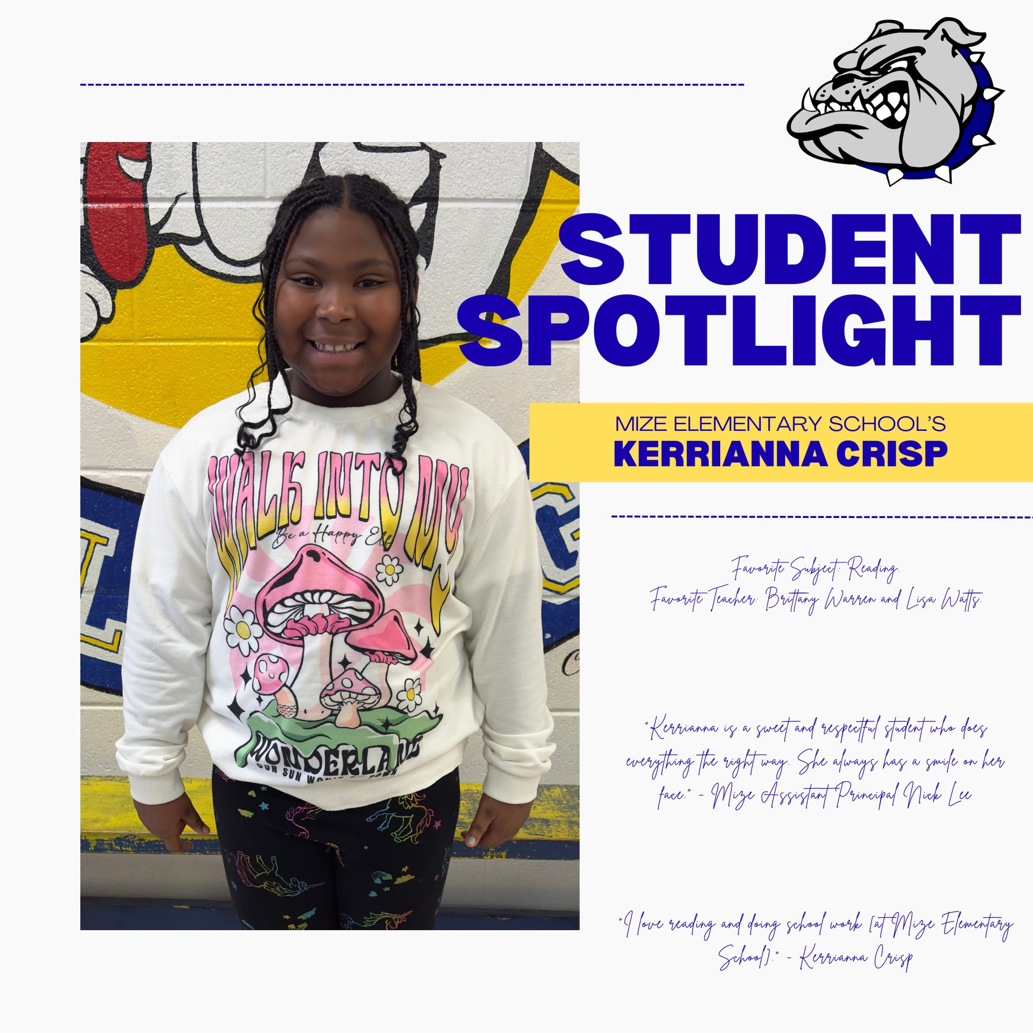 Smith - STUDENT SPOTLIGHT OF THE WEEK Meet Kerrianna Crisp of Mize ...