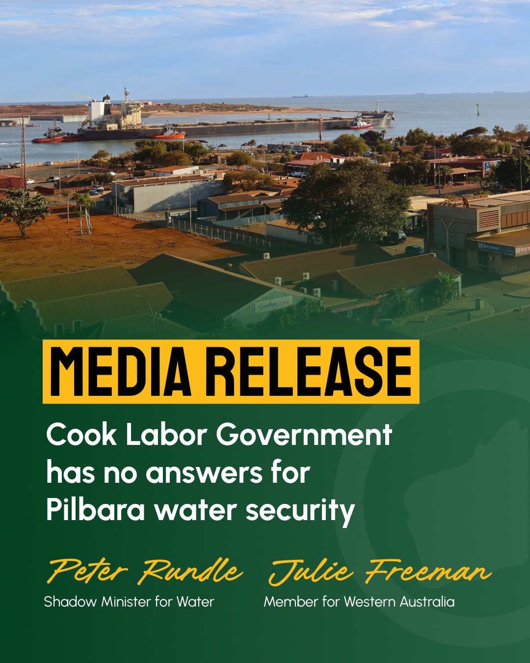 🚱NO ANSWERS FOR PILBARA WATER🚱 Shadow... - The Nationals WA | Facebook
