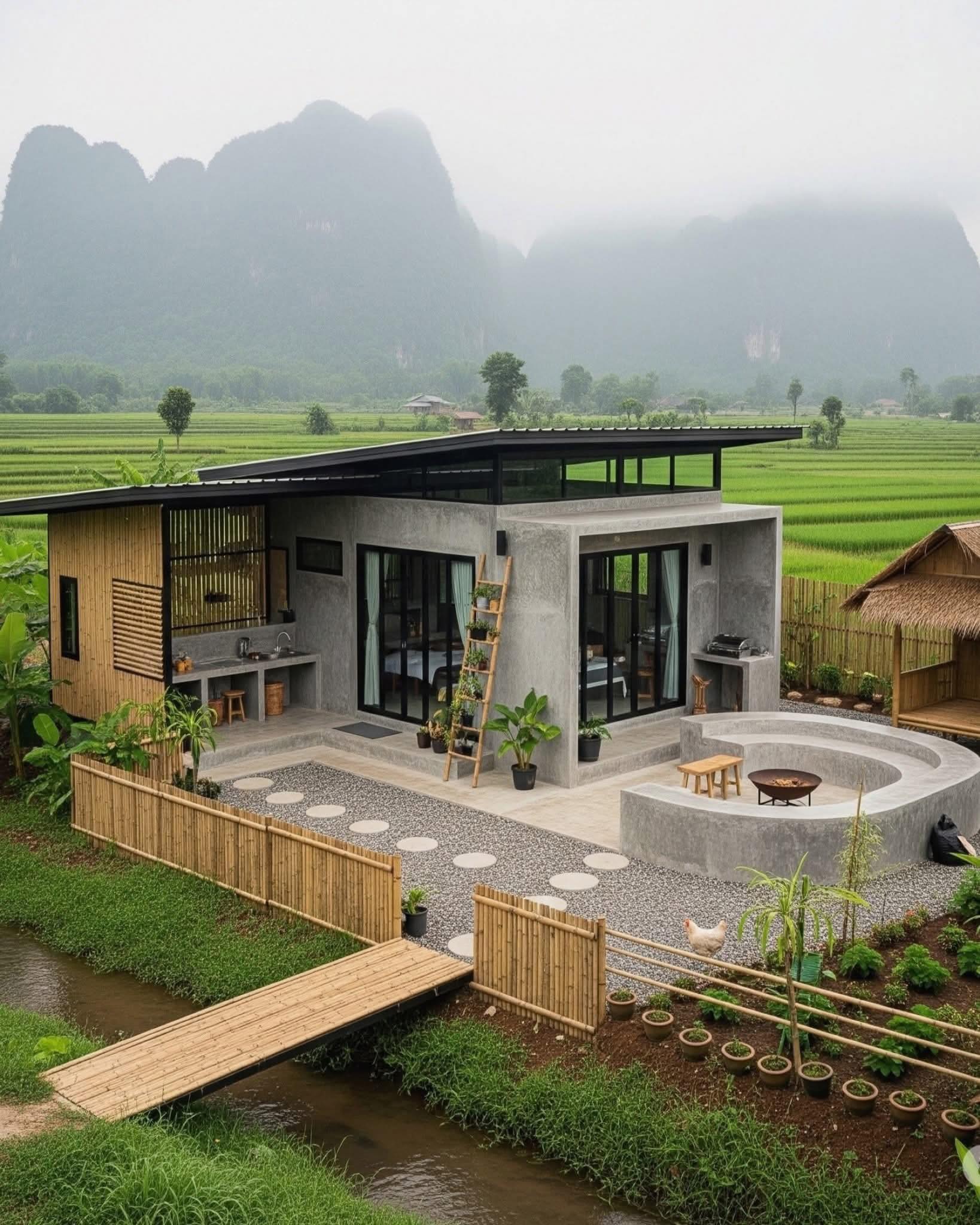 แบบบ้าน - หลงรักบ้านสไตล์ลอฟท์กลางทุ่งนาแบบนี้จังเลย! 🌾 มีมุมนั่งเล่น ...