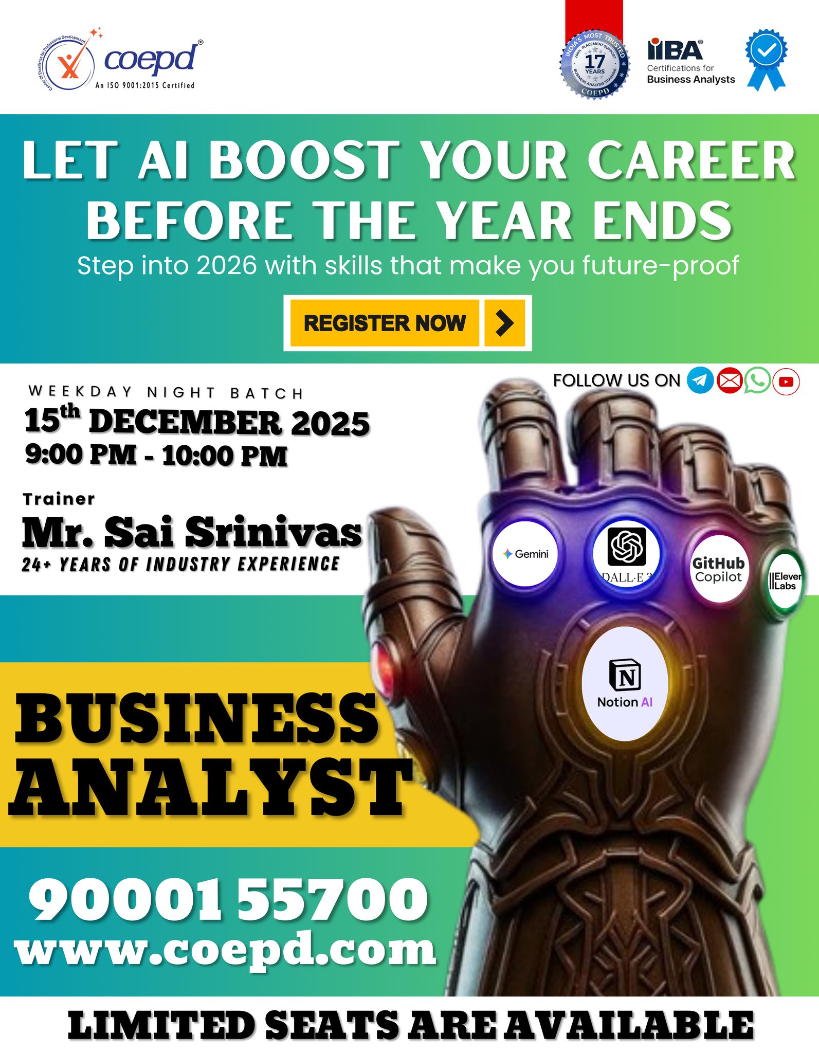 Business Analyst Training at COEPD | Hyderabad