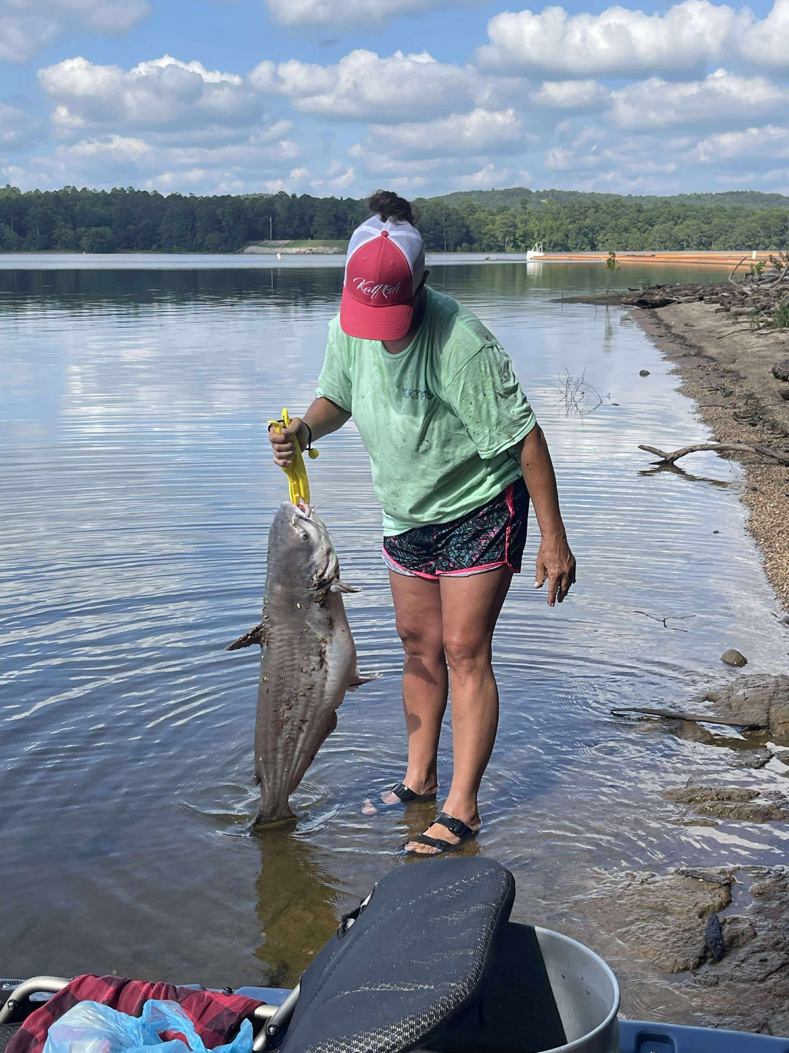 lady dressed as catfish angler Michelle catches huge from kayak related:kiki-leotard-alpine-rtw