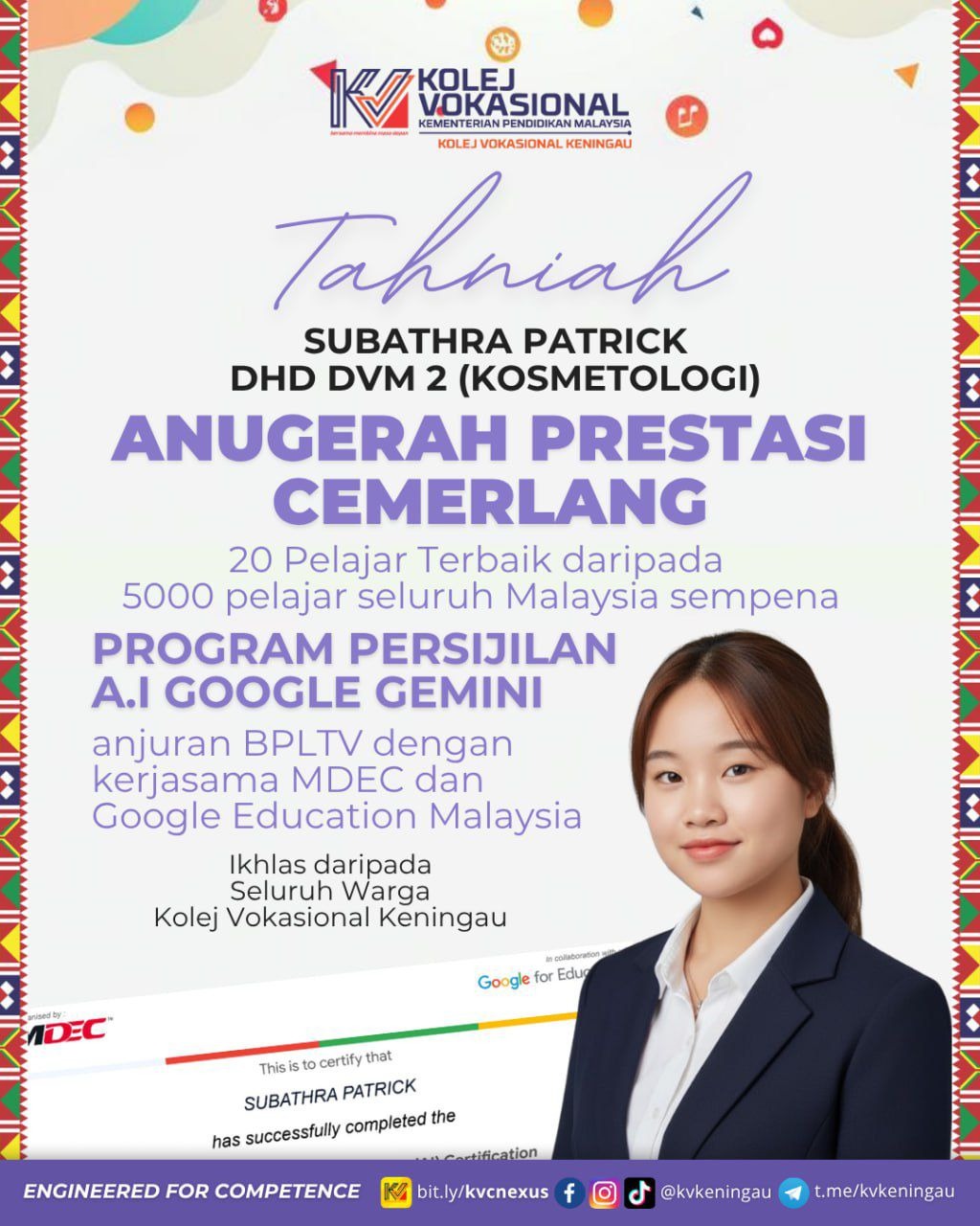 Kolej - Subathra Patrick is officially our mistress of AI (Artificial ...