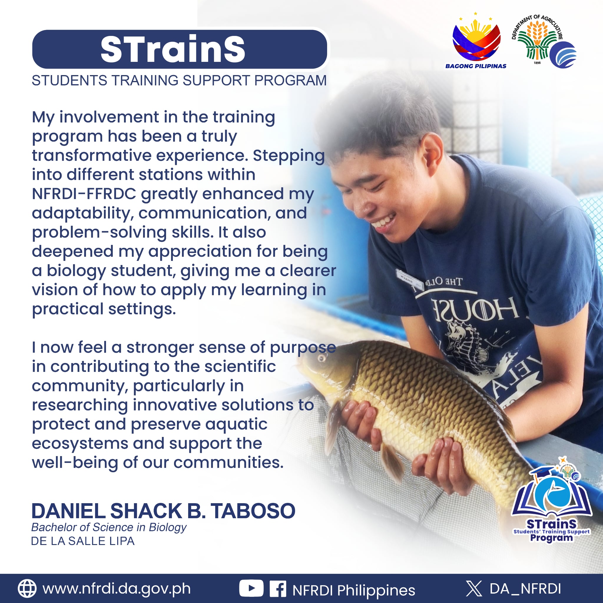 NFRDI - #STrainS || Daniel Shack Taboso of De La Salle Lipa shared how ...