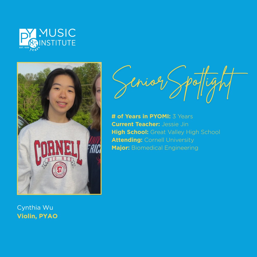 Congratulations, Cynthia Wu, on your... - PYO Music Institute | Facebook