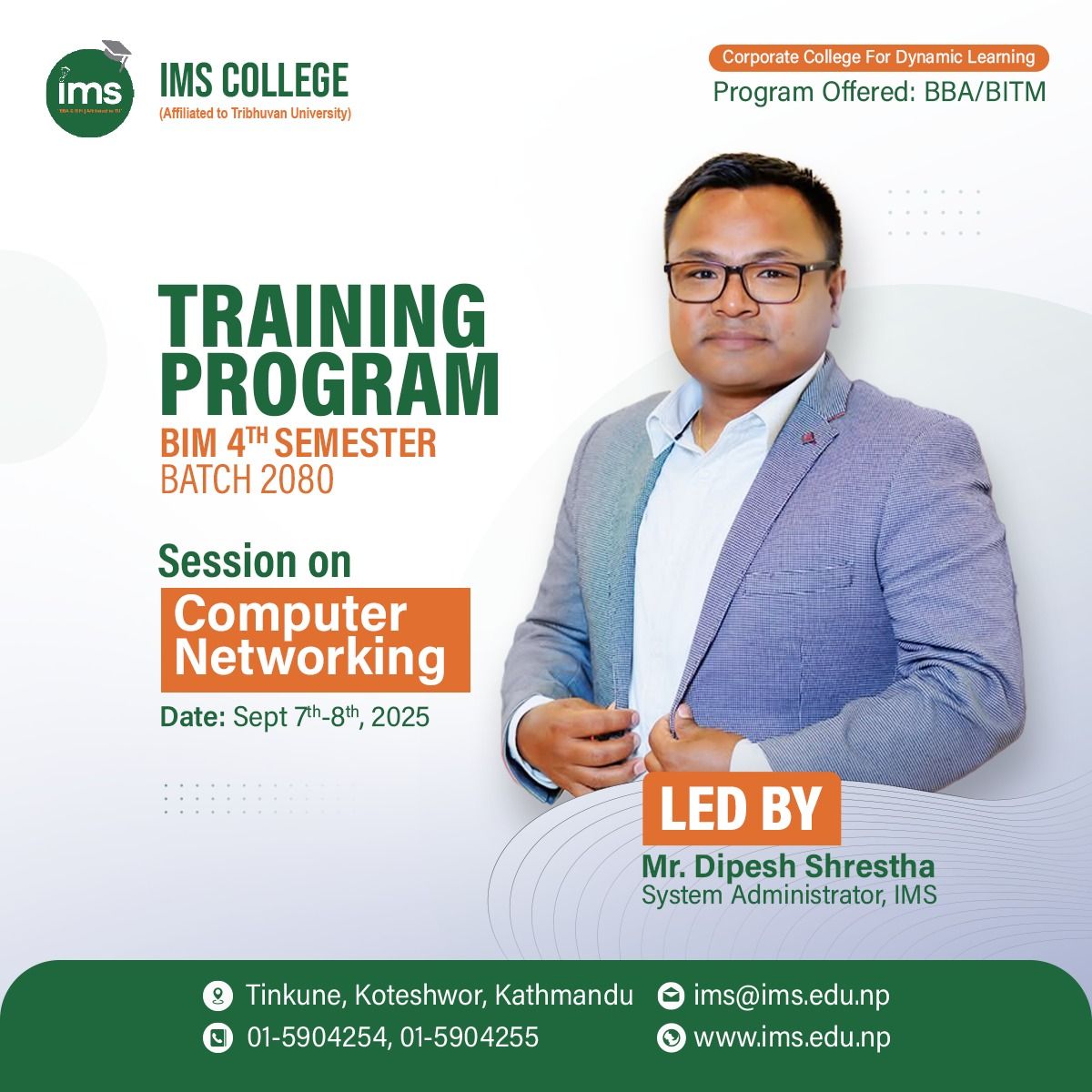Institute of Management Studies - IMS College, Tinkune, Koteshwor ...