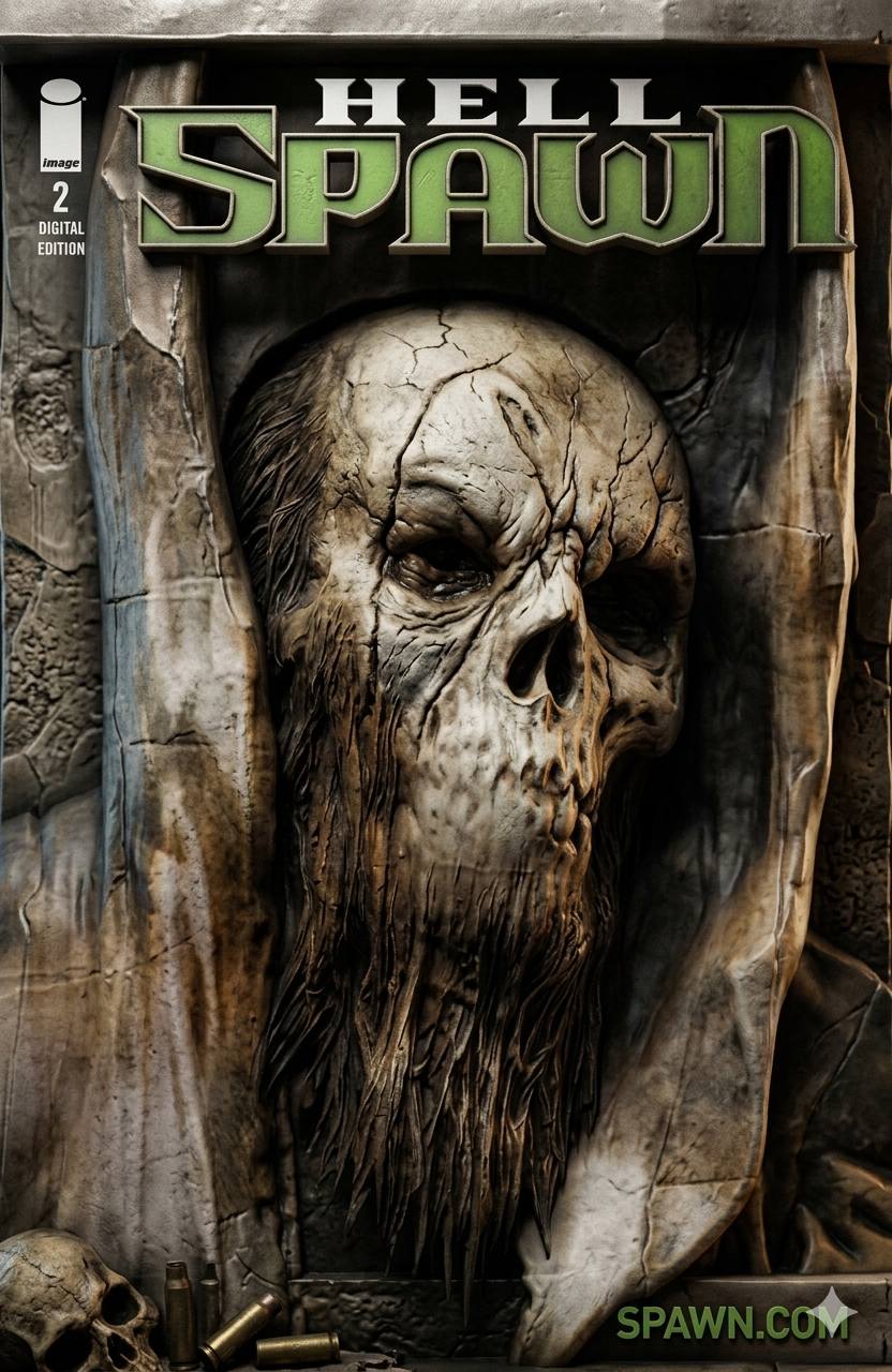 Hellspawn comic book cover art by Ashley Wood