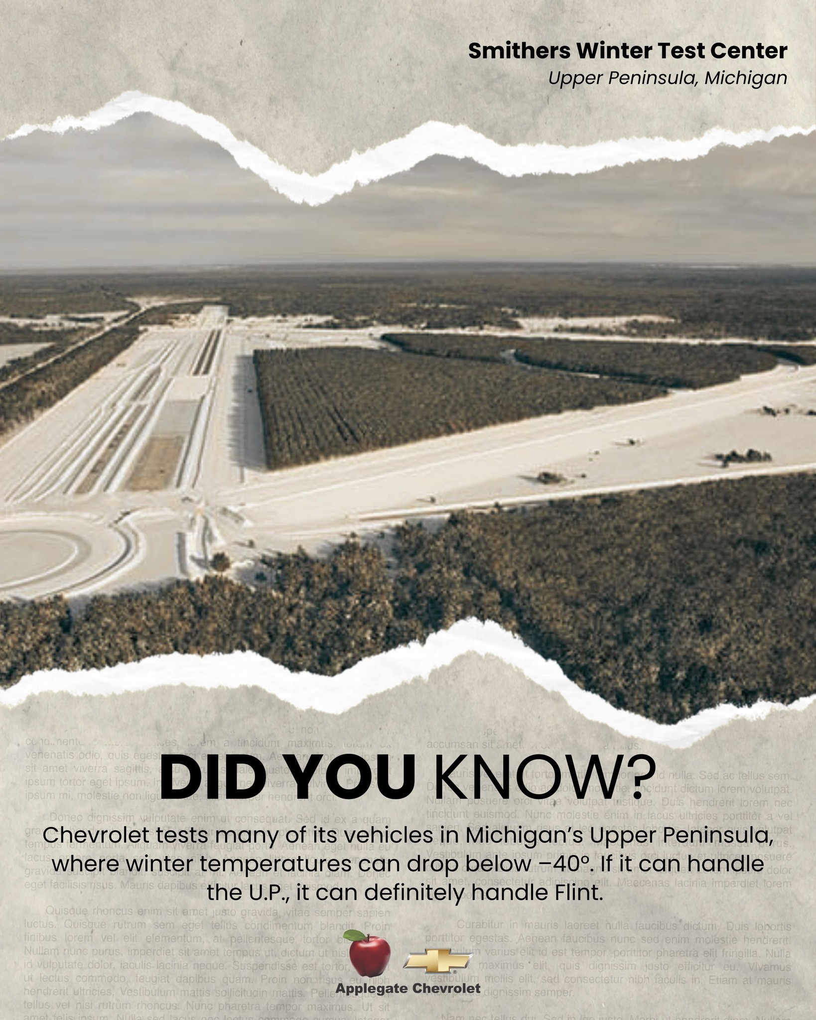 Applegate - Fun fact: Chevrolet tests many of its vehicles in –40 ...