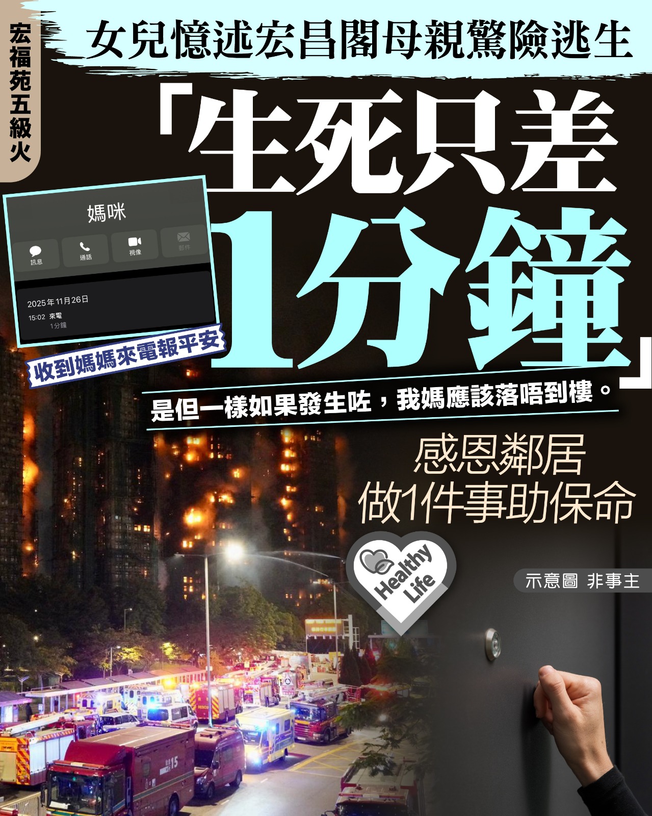 晴報 - 【#晴報健康】呢1分鐘足以改寫命運…… #健康 #大埔 #宏福苑 #五級火 | Facebook