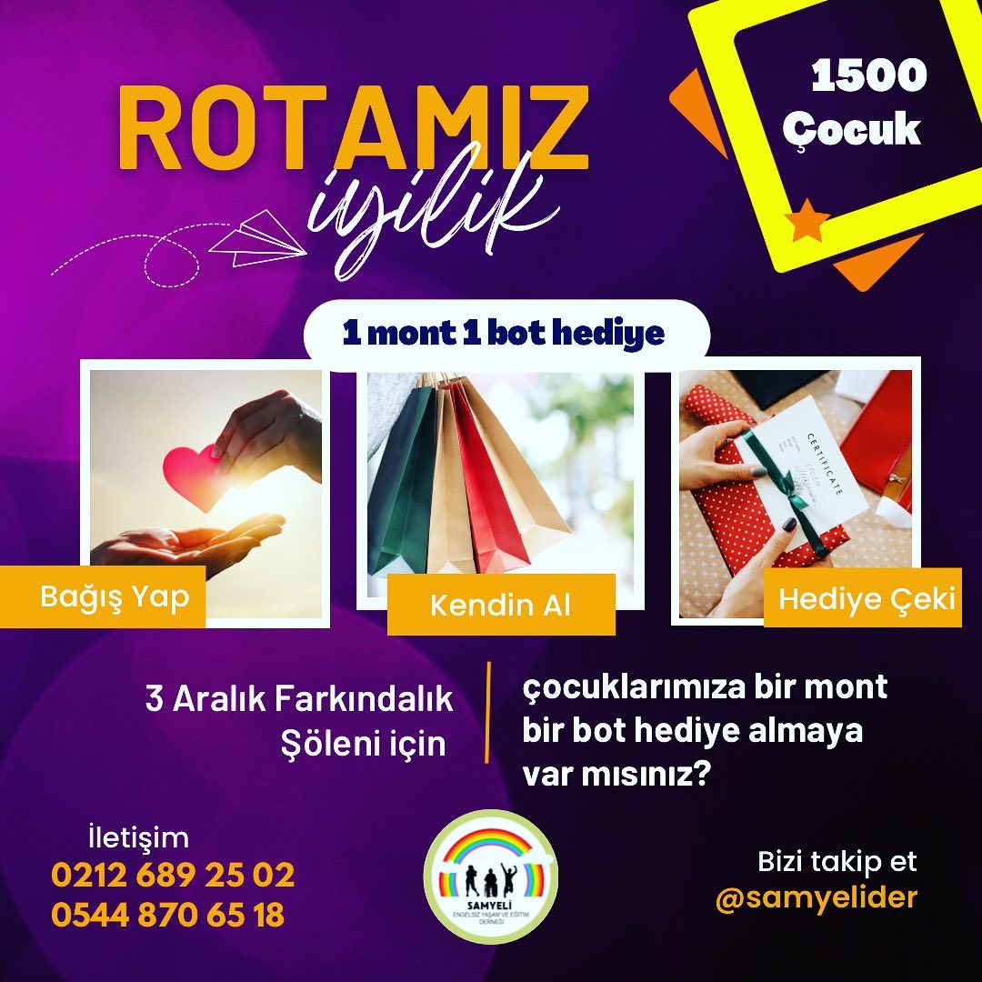 Rotamız İyilik 💫... - Samyeli Engelsiz Yaşam ve Eğitim Vakfı