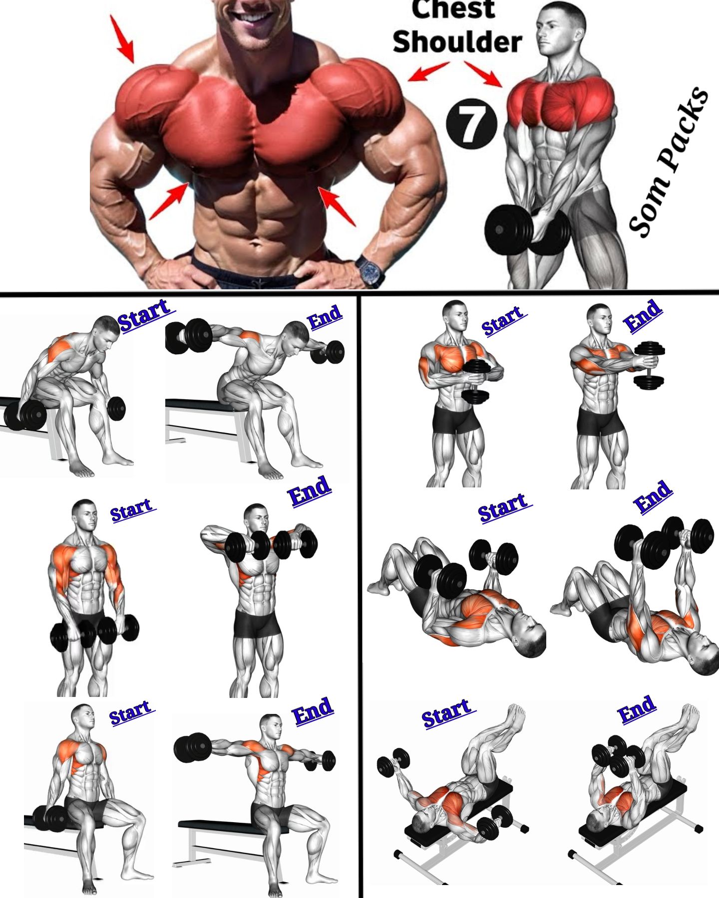 Som - Dumbbells shoulder & chest variations | Facebook