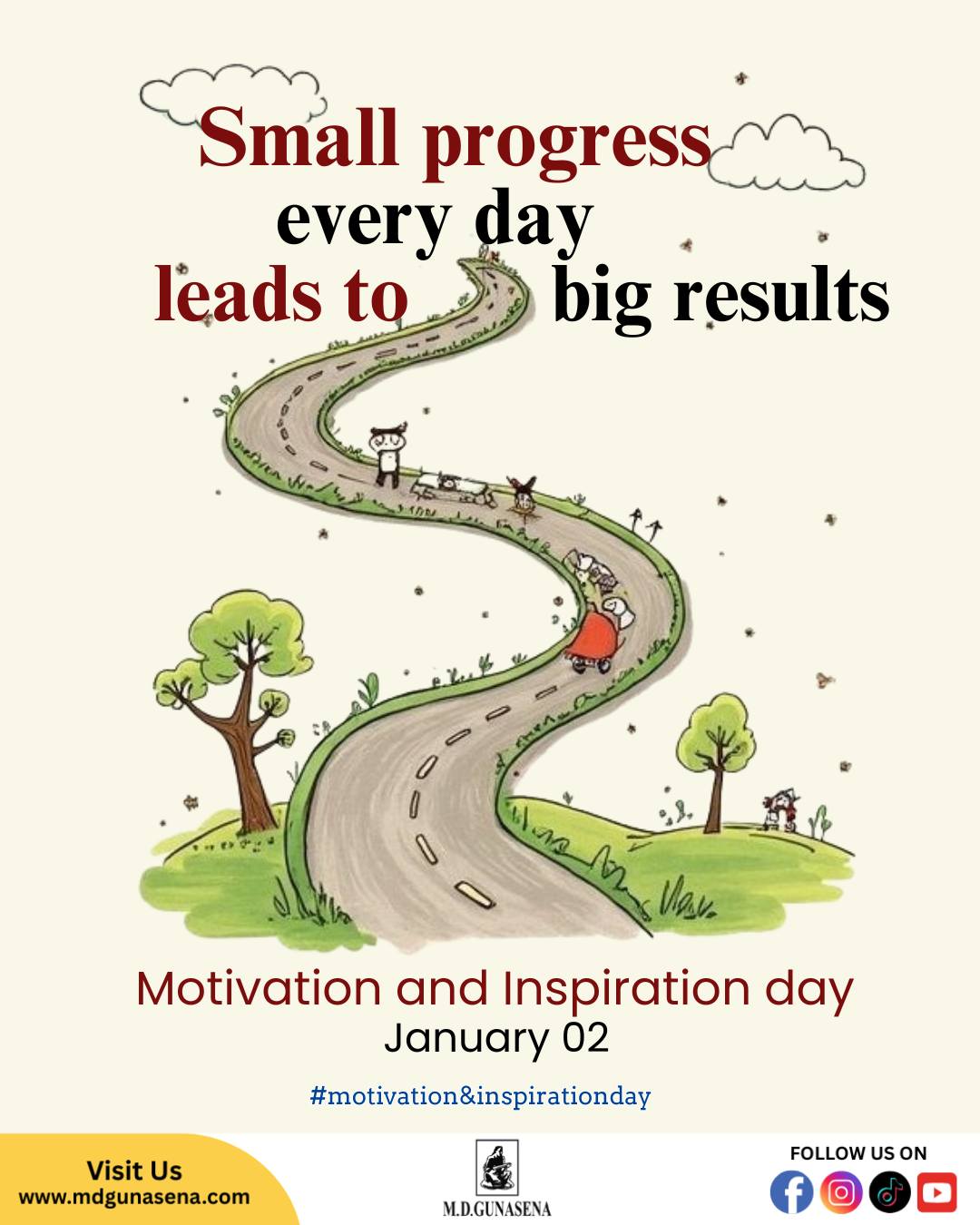 M.D. - Small progress every day leads to big results. Motivation and ...