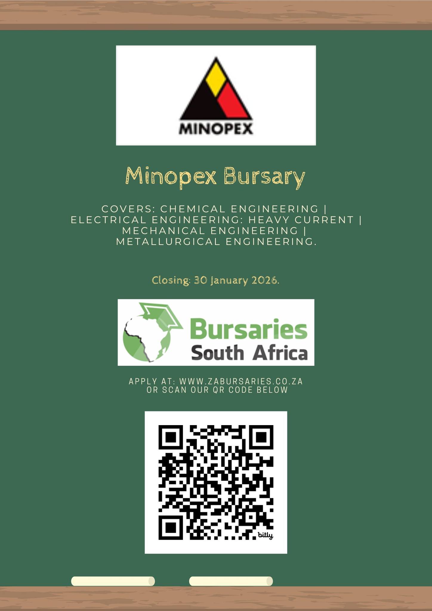 SA - APPLY HERE for the Minopex Bursary >> https://bit.ly/MinopexBursary
