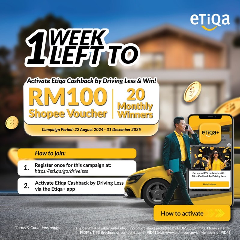 Etiqa - 1 Week Left To Win A RM100 Shopee Voucher! 🎉... | Facebook