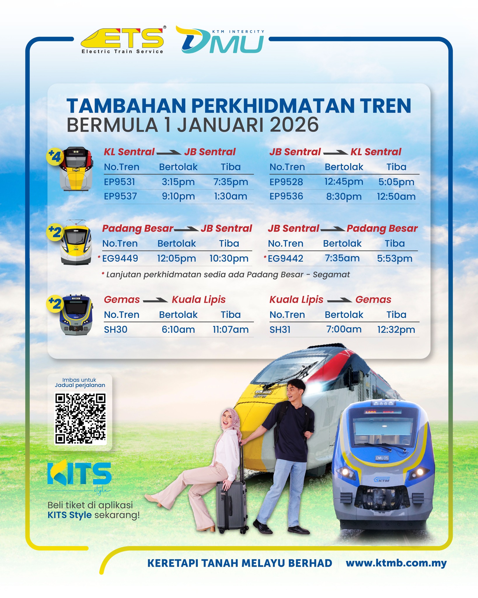KTM - Lebih banyak pilihan perkhidmatan ETS & Shuttle Timuran (DMU ...