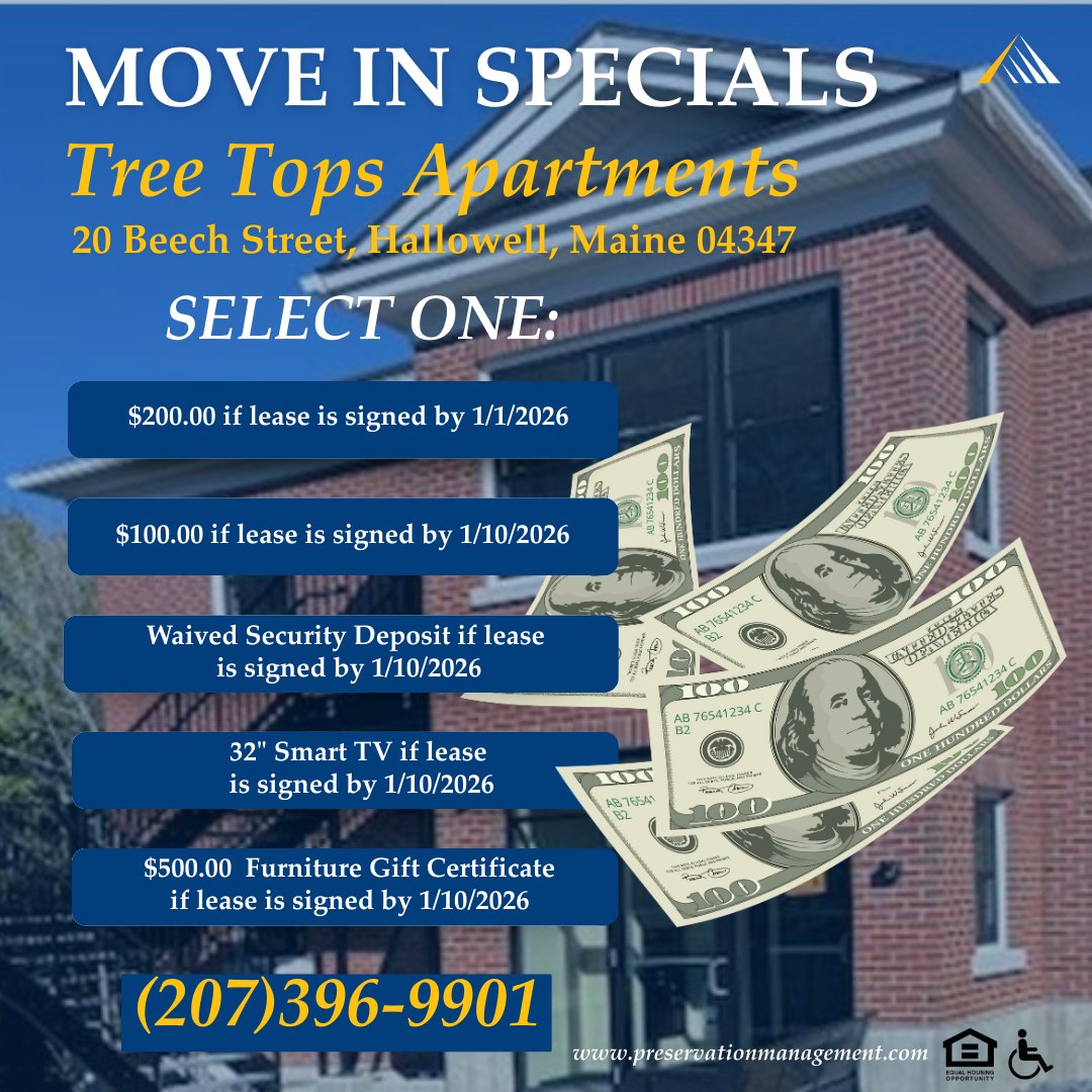 Preservation - Tree Tops Apartments in Hallowell, ME is excited to ...