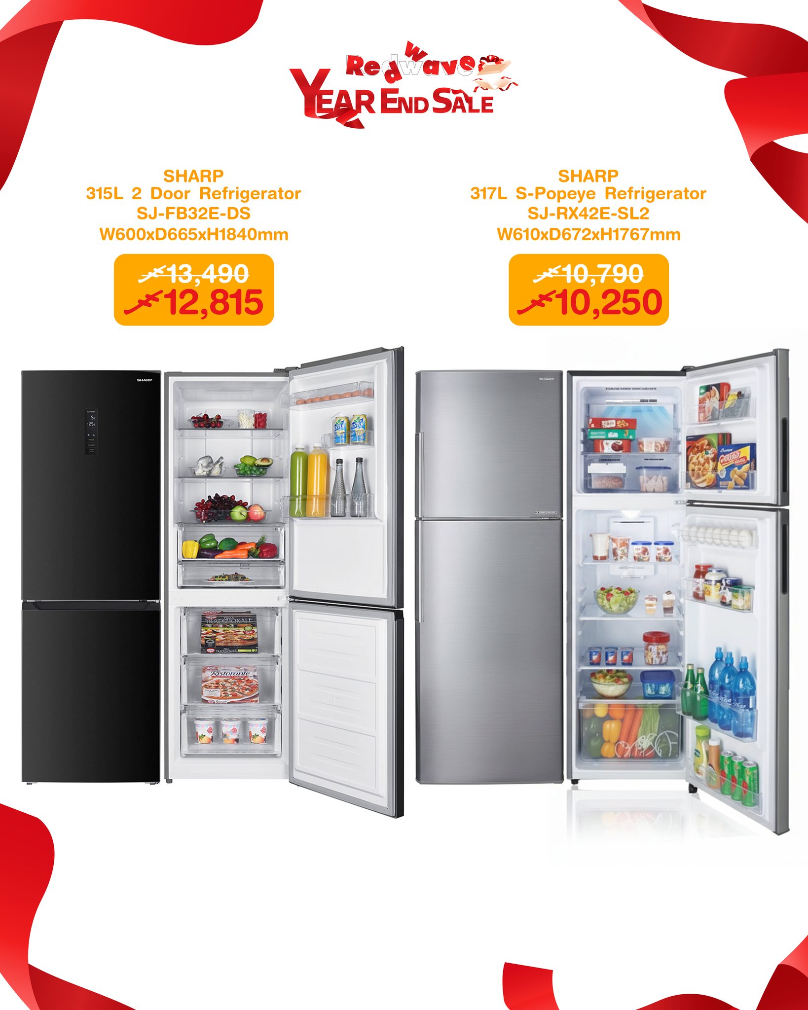 REDWAVE YEAR END SALE 2025 ? Sharp Refrigerators Free Delivery 