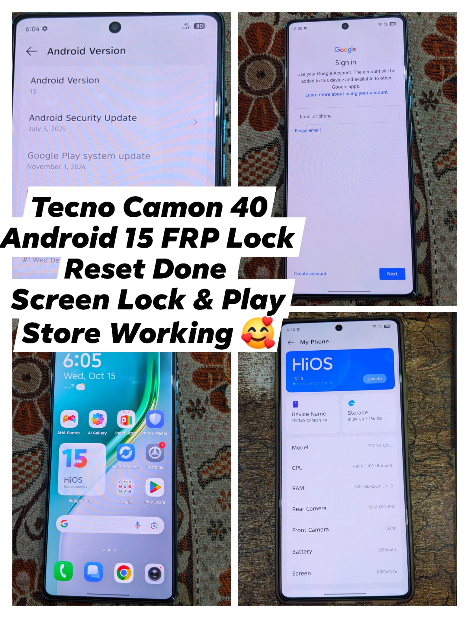 Infra-Mobile - Tecno Camon 40 Android 15 FRP Lock Reset Done Screen ...