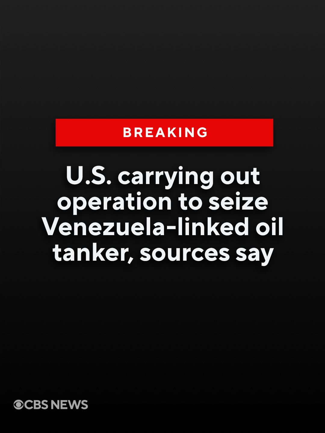 CBS News - The U.S. is carrying out an operation to seize... | Facebook