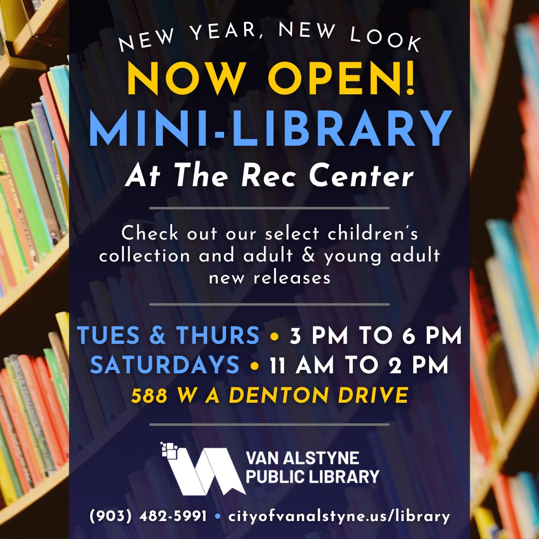 Van - Our mini-library is now open! Join us Tuesdays, Thursdays and ...