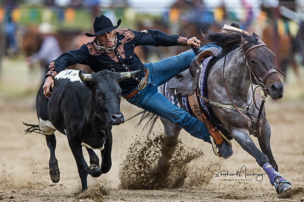 NZ - Rex Church deep in the pen in the Steer Wrestling contest | Facebook